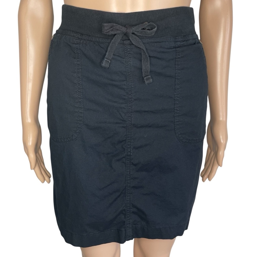 Telluride Clothing Company Black Casual Drawstring Pull On Cargo Skort Skirt
